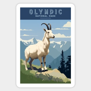 Olympic National Park Vintage Travel Poster Sticker